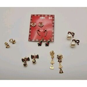 Lot‎ of 7 Pairs Vintage Christmas Earrings (308)